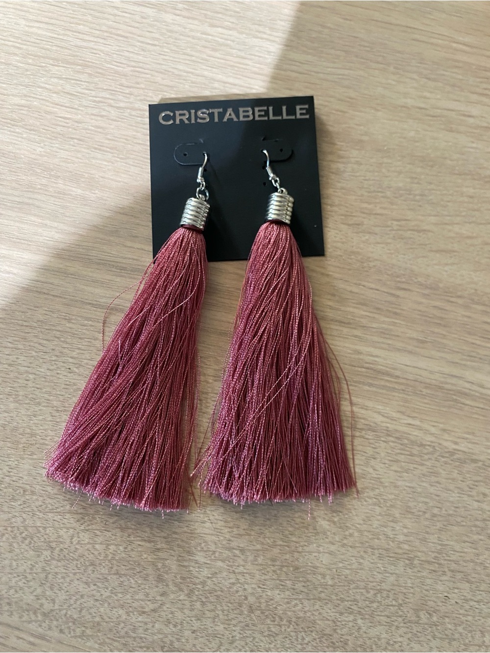 Cristabelle Rose Tassel Drop Earrings